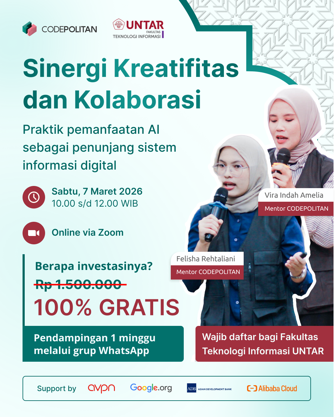 Workshop Kolaborasi UNTAR & CODEPOLITAN 100% 