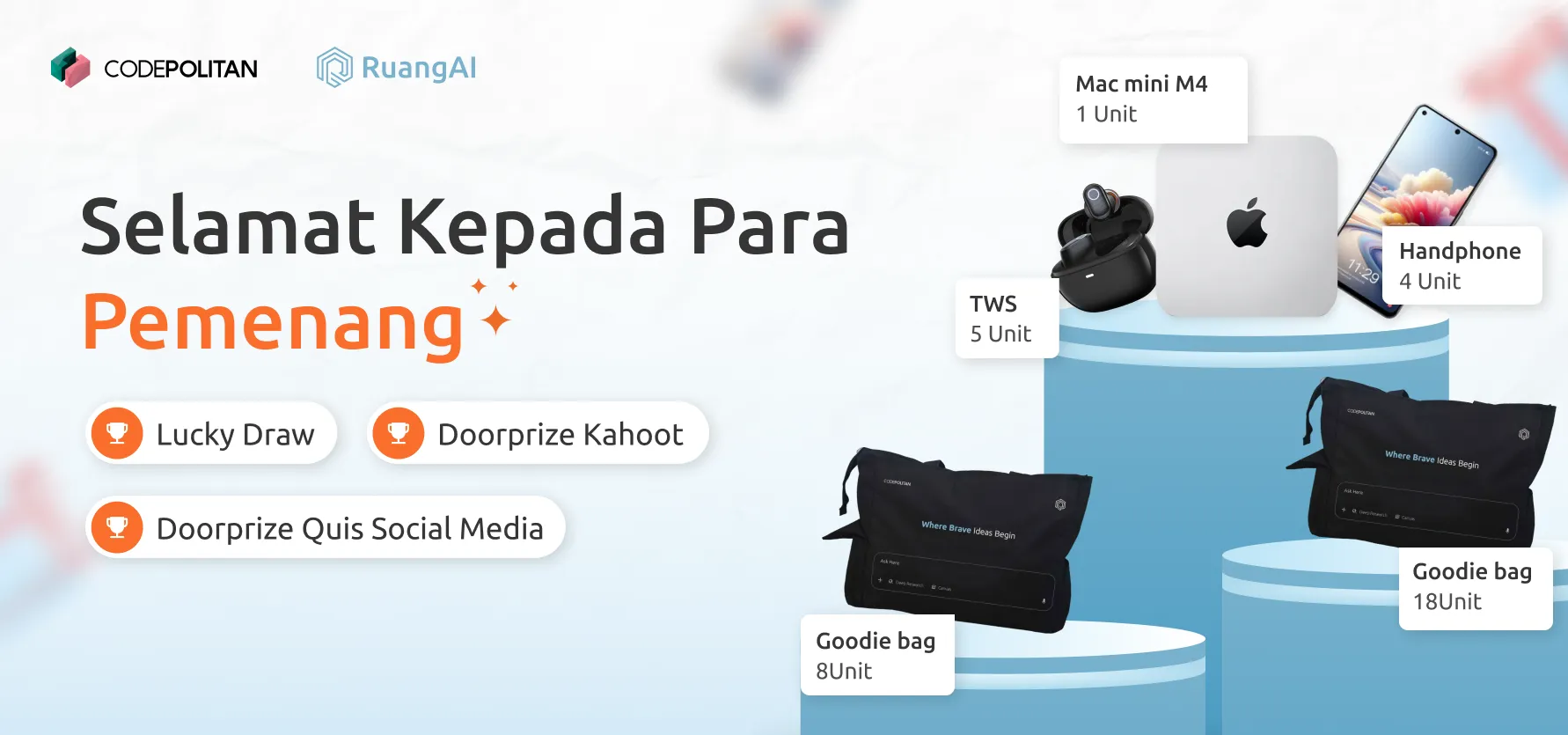 Pengumuman Doorprize RuangAI Total Puluhan Juta di Chapter 1