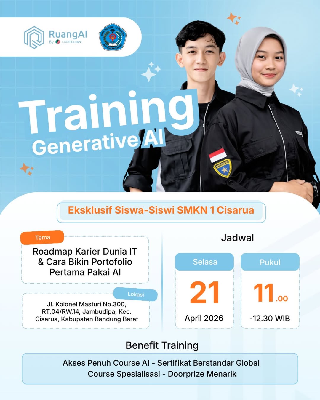 Training Generative AI untuk Siswa-siswi SMKN 1 Cisarua