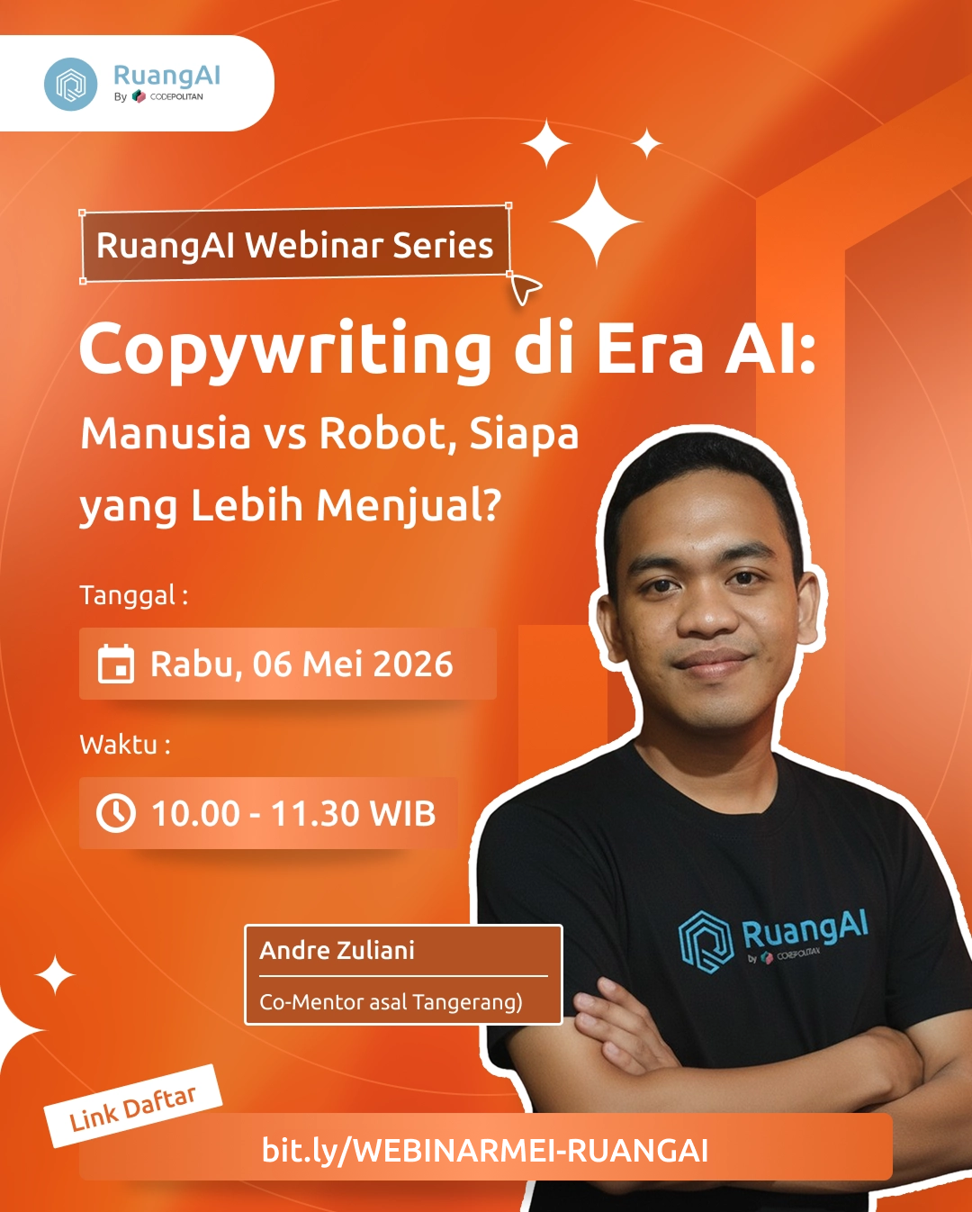 [EKSLUSIF WEBINAR] Copywriting di Era AI: Manusia vs Robot, Siapa yang Lebih Menjual?