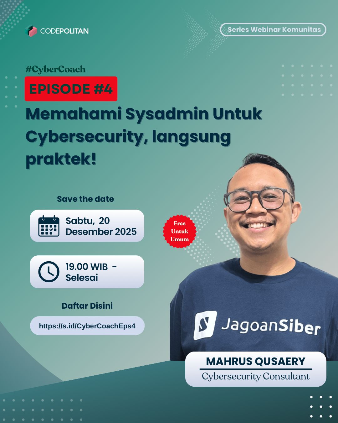 Episode 4: Memahami Sysadmin Untuk Cybersecurity dan Demo Langsung [Webinar berseri Jagoansiber]