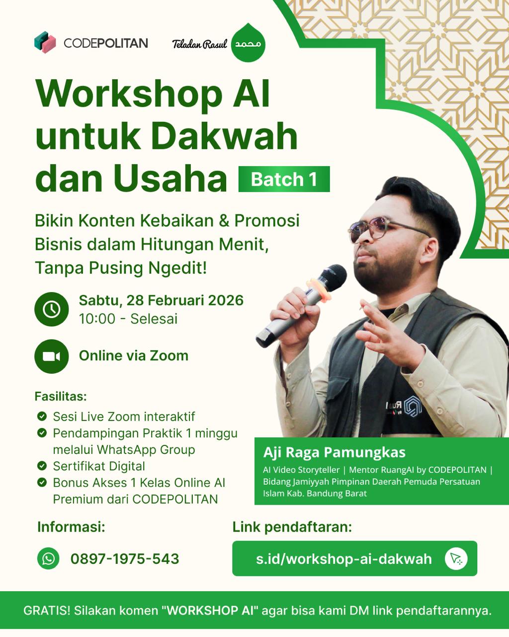 Workshop AI untuk Dakwah dan Usaha Batch #1