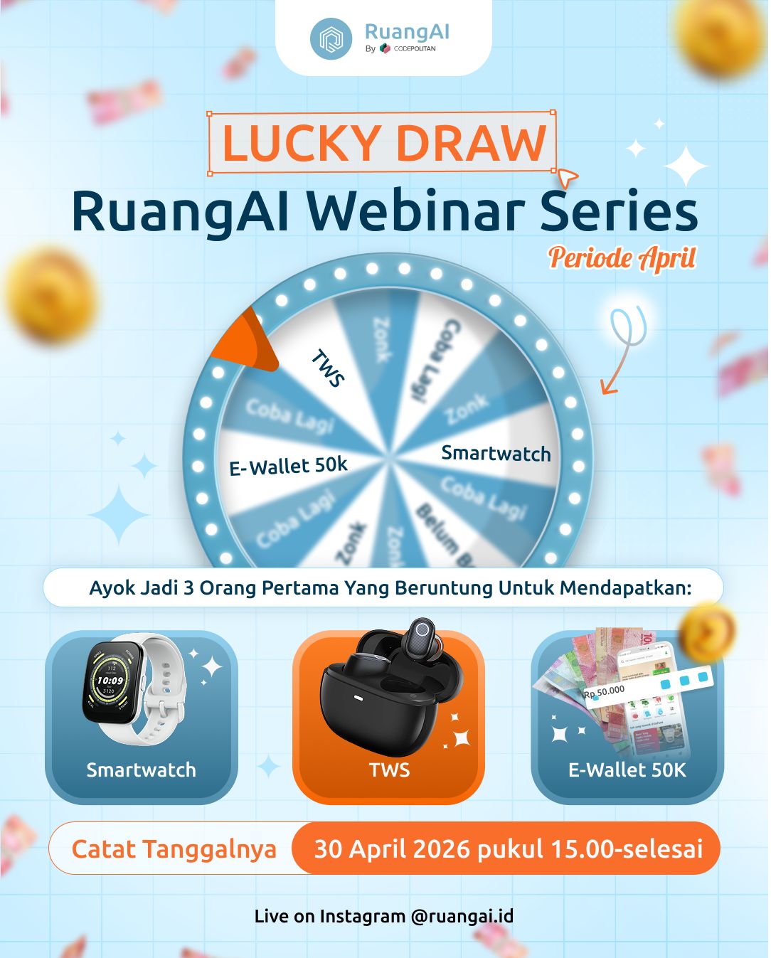 [EKSLUSIF] Lucky Draw Webinar Series RuangAI Periode April